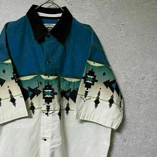 CUMBERLAND OUTFITTERS シャツ 半袖 ウエスタン 柄 L(Tシャツ/カットソー(半袖/袖なし))