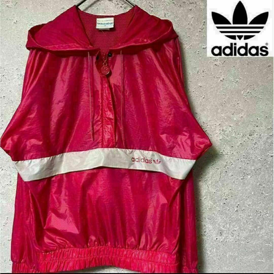 Originals（adidas）(オリジナルス)の80's adidas アディダス オリジナルス トレフォイル ハーフジップ S レディースのトップス(パーカー)の商品写真
