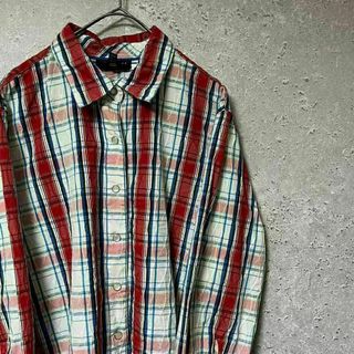 FOXCROFT フォックスクロフト スナップボタン 3D チェック L