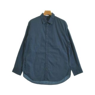 エイトン(ATON)のATON エイトン カジュアルシャツ M 紺 【古着】【中古】【送料無料】(シャツ)