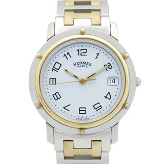 エルメス(HERMES)のエルメス HERMES クリッパーコンビ 腕時計 時計 GP（ゴールドメッキ） ステンレススチール メンズ ホワイト系 CL6.720 【中古】(腕時計(アナログ))