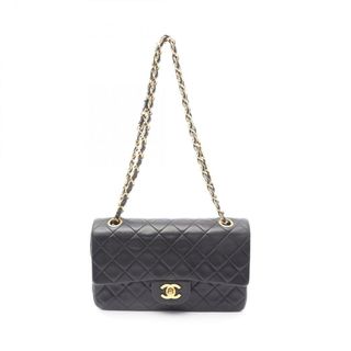 シャネル(CHANEL)のシャネル CHANEL マトラッセ Wフラップ ショルダーバッグ バッグ ラムスキン（羊革） レディース ブラック系 A01113 【中古】(ショルダーバッグ)