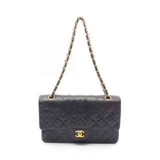 シャネル(CHANEL)のシャネル CHANEL マトラッセ Wフラップ ショルダーバッグ バッグ ラムスキン（羊革） レディース ブラック系 A01112 【中古】(ショルダーバッグ)