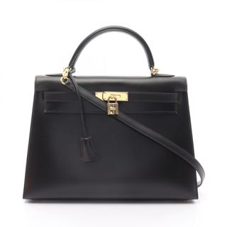 エルメス(HERMES)のエルメス HERMES ケリー32 ハンドバッグ バッグ カーフ（牛革） ボックスカーフ レディース ブラック系 【中古】(ハンドバッグ)