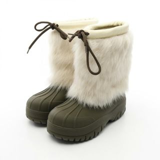 セリーヌ(CELINE)のセリーヌ CELINE ブーツ 靴 レザー ラバー / ファー レディース カーキ系 / アイボリー系 【中古】(ブーツ)
