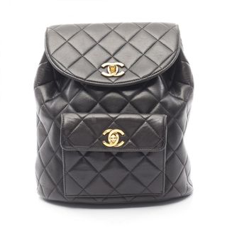 シャネル(CHANEL)のシャネル CHANEL マトラッセ リュックサック バックパック バッグ ラムスキン（羊革） レディース ブラック系 A10177 【中古】(リュック/バックパック)