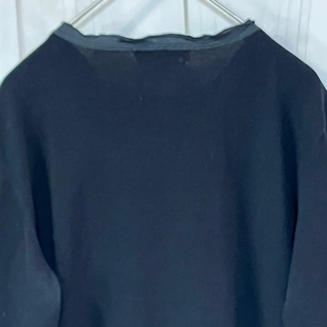 GIANNI LO GIUDICE(ジャンニロジュディチェ)のGIANNI LO GIUDICE カーディガン ブラック 異素材 フリル 40 レディースのトップス(カーディガン)の商品写真