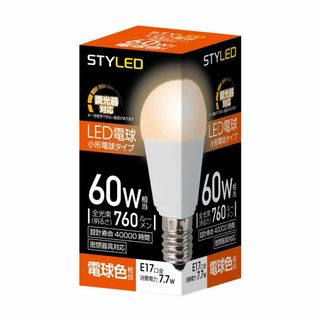 スタイルド LED電球 E17 電球色 60W形相当 調光器対応 ミニクリプトン