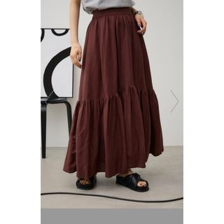 (新品)AZUL BY MOUSSY リネンミックスマキシスカート