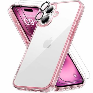 Peakally iPhone 16 ケース クリア レンズ保護2枚とガラスフィ