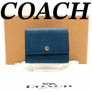 コーチ(COACH)のコーチ 小銭入れ コインケース 二つ折り財布 レザー ネイビー 70722(コインケース)