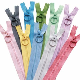 Y.K.K. リング付きビスロンファスナー くすみカラー 40cm 10色各1本