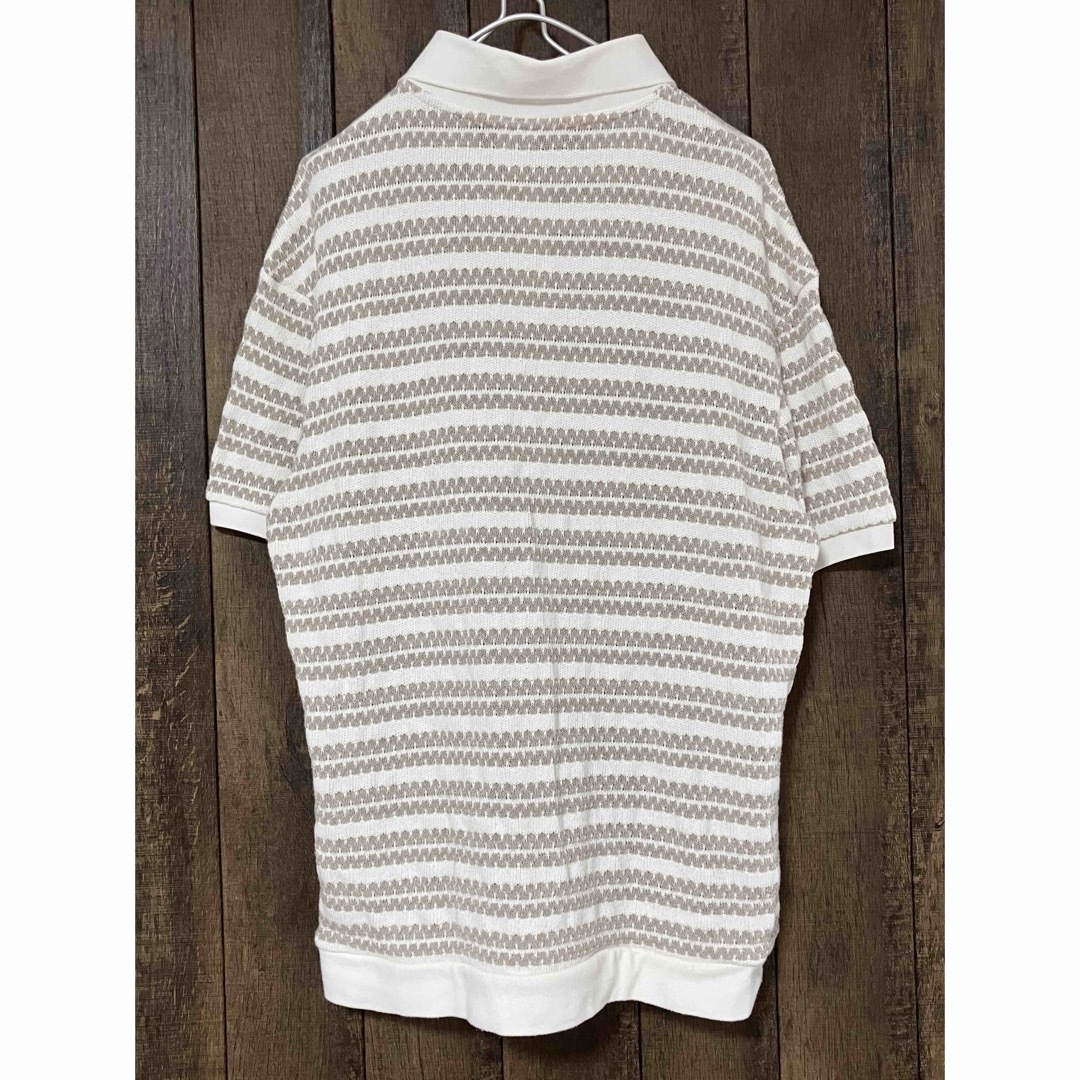 ZARA(ザラ)の【ZARA/ザラ】ニットポロ ポロシャツ サマーニット　ボーダー　Lサイズ メンズのトップス(ポロシャツ)の商品写真