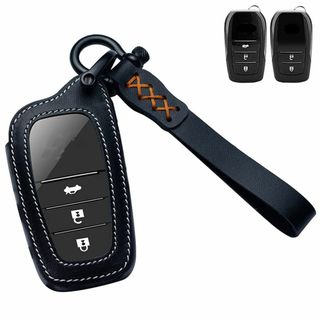 【色:ブラック】トヨタ スマートキーケース 本革 TOYOTA トヨタキーケース(その他)