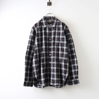 マーガレットハウエル(MARGARET HOWELL)の美品 マーガレットハウエル MARGARET HOWELL コットンチェックシャツ M/グレー 長袖 ブラウス メンズ【2400014514490】(シャツ)