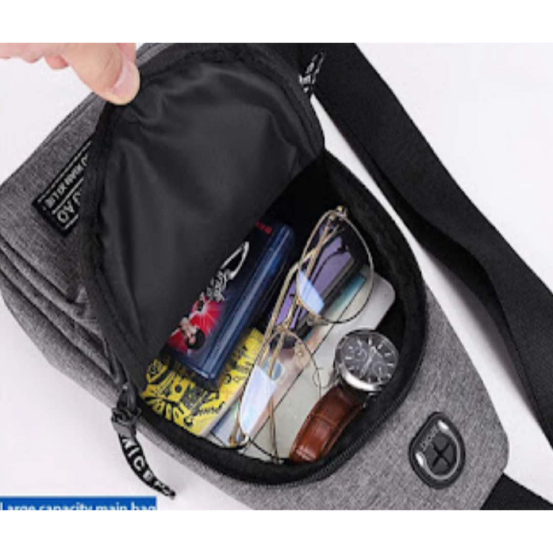 【新品】防水　ビジネスチェストバッグ　ショルダーチェストバッグ ブルー メンズのバッグ(ビジネスバッグ)の商品写真