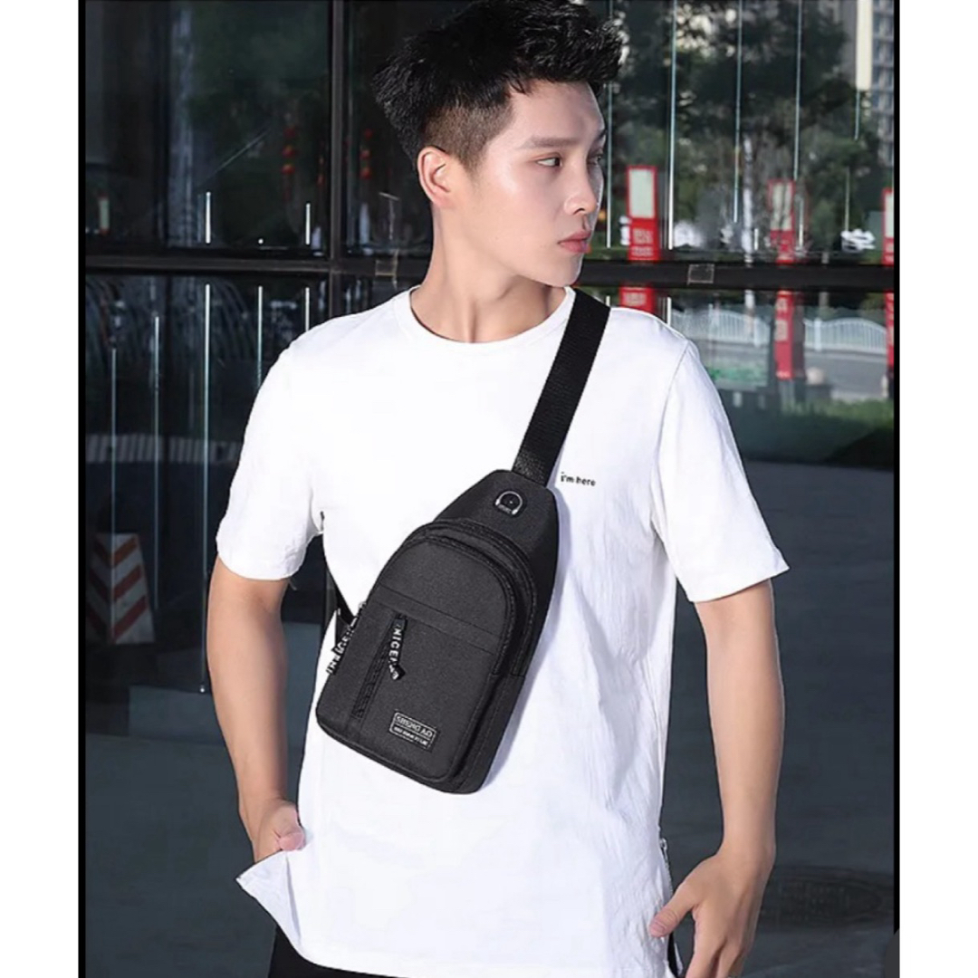 【新品】防水　ビジネスチェストバッグ　ショルダーチェストバッグ ブルー メンズのバッグ(ビジネスバッグ)の商品写真