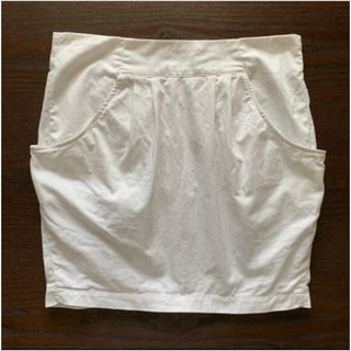 ザラ(ZARA)のザラ ミニスカート ホワイト タイトスカート サイドポケット付き y2kグランジ(ミニスカート)
