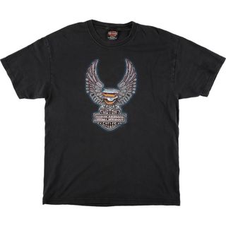ハーレーダビッドソン(Harley Davidson)の古着 00年代 ハーレーダビッドソン Harley-Davidson 龍柄 ドラゴン柄 モーターサイクル バイクTシャツ メンズL相当 /eaa567698(Tシャツ/カットソー(半袖/袖なし))