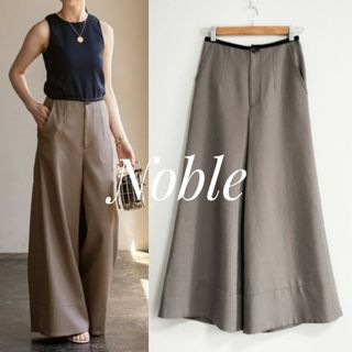 ノーブル(Noble)の美品 Noble エステルスラブステッチバギーパンツ ブラウン 36(バギーパンツ)