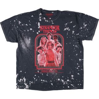 古着 STRANGER THINGS ストレンジャーシングス 映画 ムービーTシャツ メンズXL相当 ブリーチ加工 /eaa570262(Tシャツ/カットソー(半袖/袖なし))