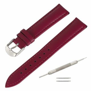 腕時計 ベルト パープル 20mm 交換工具&バネ棒付 牛革 メンズ レディース(レザーベルト)