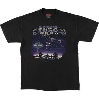 ハーレーダビッドソン(Harley Davidson)の古着 00年代 ハーレーダビッドソン Harley-Davidson モーターサイクル バイクTシャツ USA製 メンズM相当 /eaa568545(Tシャツ/カットソー(半袖/袖なし))
