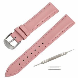 腕時計 ベルト ピンク 18mm 交換工具&バネ棒付 牛革 メンズ レディース(レザーベルト)
