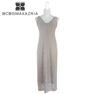 ビーシービージーマックスアズリア(BCBGMAXAZRIA)の07T736☆ BCBG MAXAZRIA 薄手 シースルー ロングワンピース(ロングワンピース/マキシワンピース)