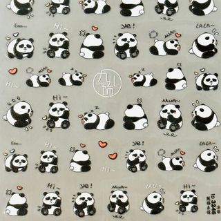 #3246 ぷっくり❣超立体❣3D　パンダ ネイルシール 新品(デコパーツ)