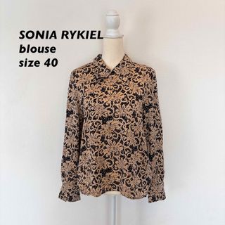 ソニアリキエル(SONIA RYKIEL)のソニアリキエル　長袖シャツ　ブラウス　柄シャツ　総柄　花柄　アート　大きいサイズ(シャツ/ブラウス(長袖/七分))