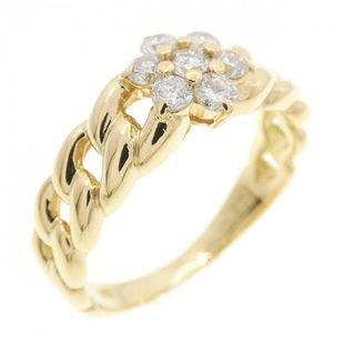 K18YG フラワー ダイヤモンド リング 0.36CT(リング(指輪))