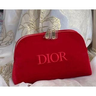クリスチャンディオール(Christian Dior)の新品　　正規ノベルティ　ベロア　レッド　ポーチ(ポーチ)