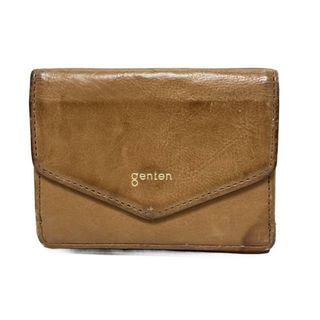genten - genten(ゲンテン) 3つ折り財布 - ライトブラウン レザー
