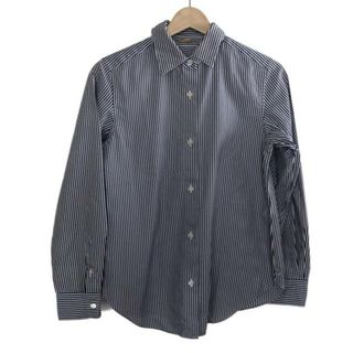 MUSE de DEUXIEME CLASSE(ミューズデドゥーズィエムクラス) 長袖シャツブラウス サイズ38 M レディース - 白×ネイビー ストライプ(シャツ/ブラウス(長袖/七分))