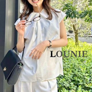 LOUNIE ルーニィ　ツイストネックノースリーブブラウス