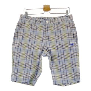 サイズ：82 ROSASEN ロサーセン 044-72443 ストレッチ ハーフパンツ チェック柄 ブルー系 [240101493122] ゴルフウェア メンズ ストスト