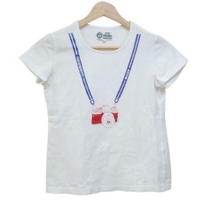 PICONE(ピッコーネ) 半袖Tシャツ サイズ8 M レディース - 白×パープル×レッド クルーネック(Tシャツ(半袖/袖なし))