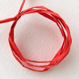 【サイズ:50m巻_色:赤】ヘッズ ペーパー ラフィア リボン 5mm幅×50m