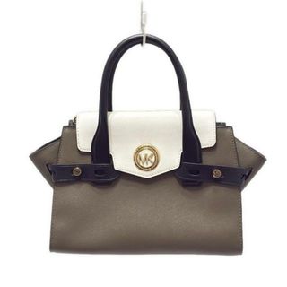 マイケルコース(MICHAEL KORS)のMICHAEL KORS(マイケルコース) ハンドバッグ - カーキ×白×黒 レザー(ハンドバッグ)