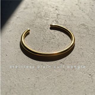 stainless cuff  bangle /ゴールド(ブレスレット/バングル)