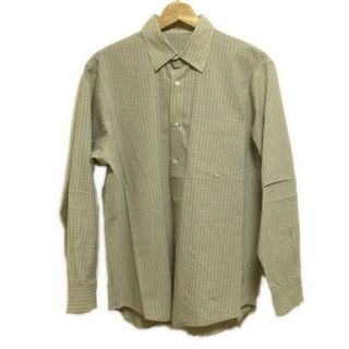 Papas(パパス) 長袖シャツ サイズ48 XL メンズ - アイボリー×ダークブラウン×マルチ チェック柄(シャツ)