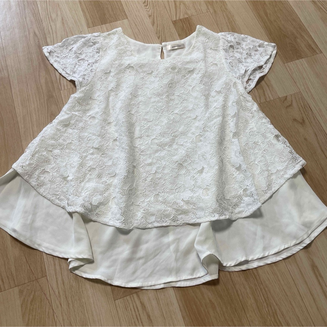 レイヤーレースチュニックブラウス レディースのトップス(チュニック)の商品写真