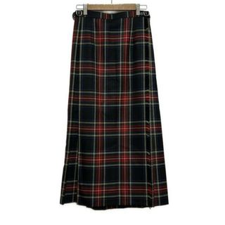 オニール(O'NEILL)のO'NEIL(オニール) 巻きスカート サイズ42(I) M レディース - 黒×レッド×マルチ マキシ丈/チェック柄/ウエストゴム/フリンジ/プリーツ(その他)