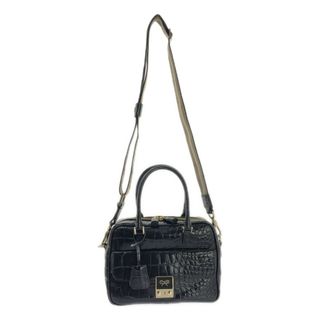アニヤハインドマーチ(ANYA HINDMARCH)のANYA HINDMARCH / アニヤハインドマーチ | カーカー ミニ 2Way クロコ型押し レザー ハンド ショルダーバッグ | ブラック | レディース(ショルダーバッグ)