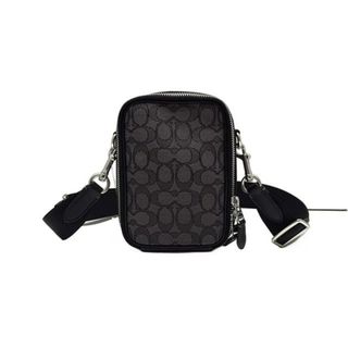 コーチ(COACH)のCOACH(コーチ) ショルダーバッグ美品  シグネチャー柄 CH097 ダークグレー×黒 レザー(ショルダーバッグ)