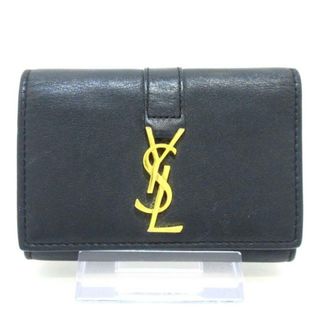 SAINT LAURENT PARIS(サンローランパリ) キーケース - 438963 黒×ゴールド 6連フック レザー(キーケース)