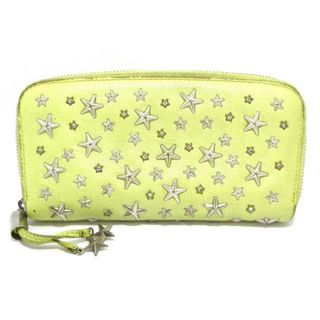 ジミーチュウ(JIMMY CHOO)のJIMMY CHOO(ジミーチュウ) 長財布 フィリッパ イエロー×シルバー スタッズ/スター(星)/ラウンドファスナー レザー(財布)