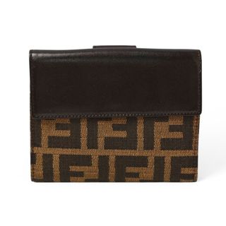 フェンディ(FENDI)のフェンディ 財布/二つ折 FENDI 折財布 ZUCCA/ズッカ柄 ブラウン【中古】(財布)