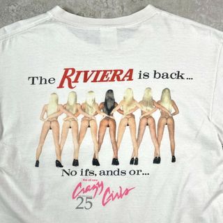 00年代 RIVIERA CASINO&HOTEL アニバーサリー プリントTシャツ エロT メンズM(Tシャツ/カットソー(半袖/袖なし))
